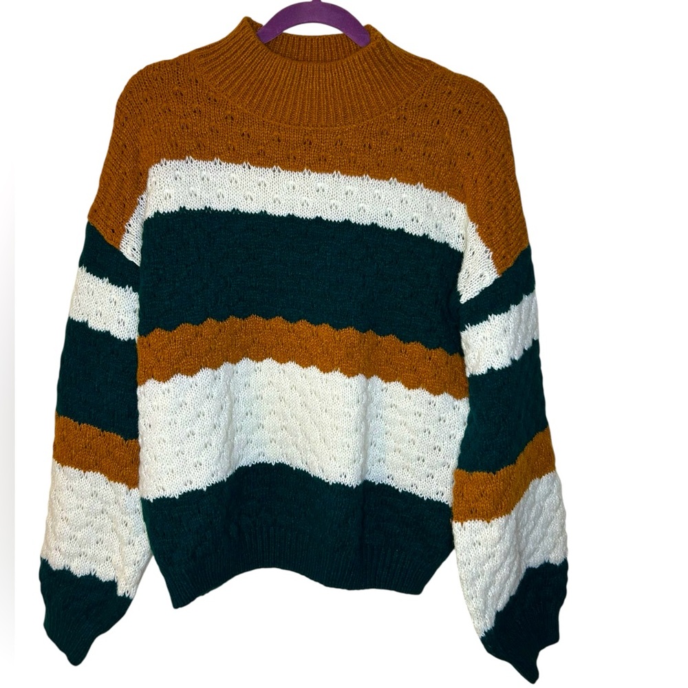 Sweet Wanderer Knit Striped Crewneck Sweater